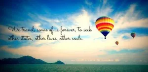 Hot air balloon travel over Andaman sea